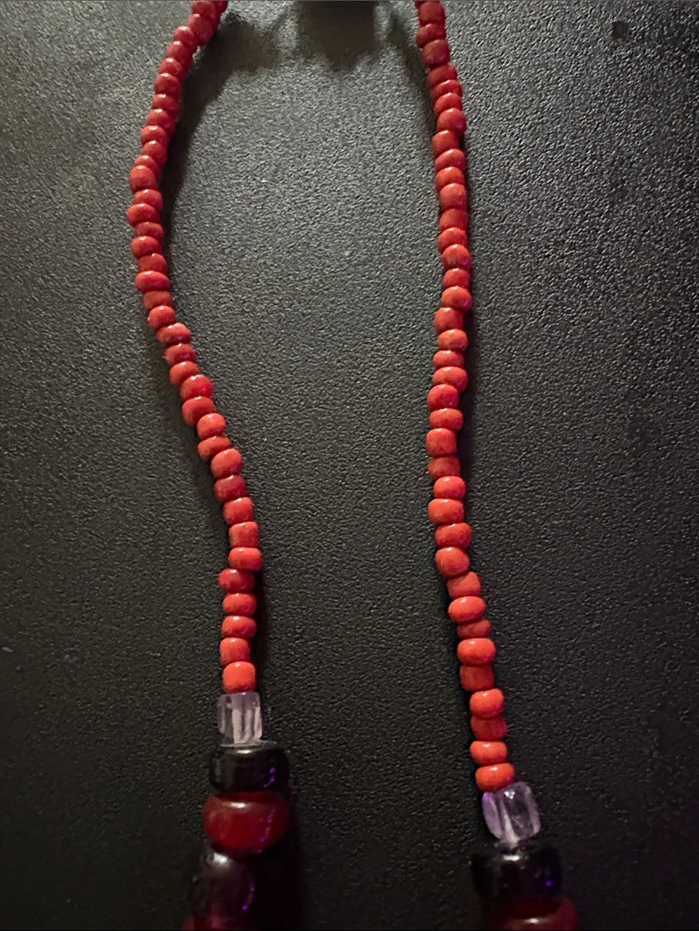 Handmade Red Multi-Bead Necklace